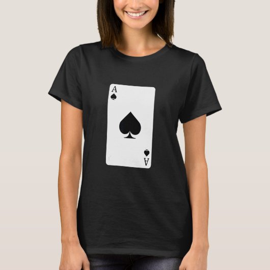 スペード遊カードのAceカード Tシャツ (正面)