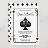 スペード遊ズカード誕生日エースベガスカジノ 招待状 (正面/裏面)