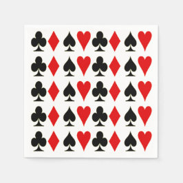 スペード、ダイヤモンド、クラブ、ハート遊のカードスーツ スタンダードカクテルナプキン