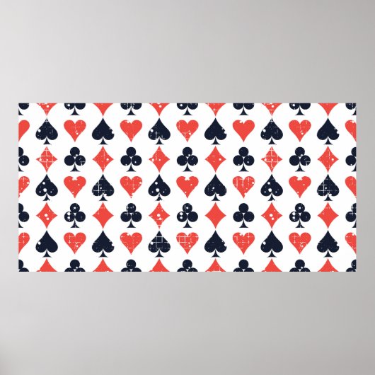スペード，ダイヤモンド，ハート，クラブパターン ポスター (正面)