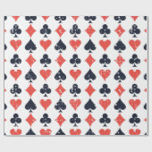 スペード、ダイヤモンド、ハート、クラブパターン ラッピングペーパー (フラット)