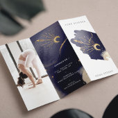 スホリスティックテナルサンムーンダークインクヨガトリフォールド