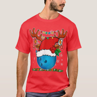 スポおもしろいートクリスマスボーリングサンタハトトリンダーキリスト Tシャツ