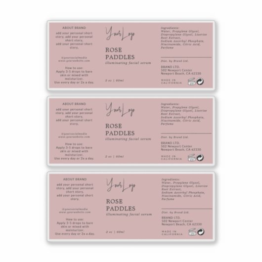 スポイトボトルラベル シール (正面)