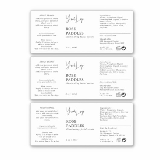 スポイトボトルラベル シール (正面)