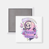 スポイラー警告みんな死ぬかわいいピンクのハロウィーンSk マグネット (正面/裏面)