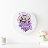 スポイラー警告みんな死ぬかわいいピンクのハロウィーンSk ラージ壁時計 (ホーム)