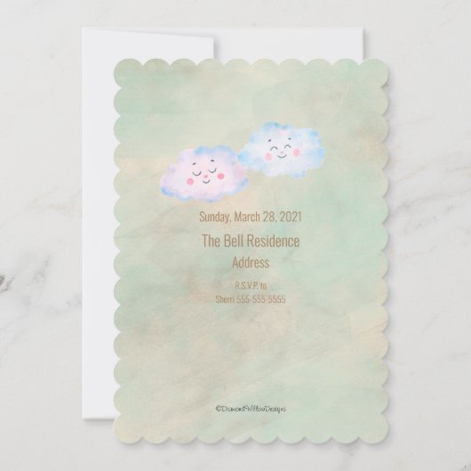 スポイラー警告ジェンダーリビールパーティの招待状 招待状 (裏面)