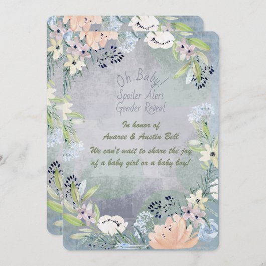 スポイラー警告ジェンダーリビールパーティの招待状 招待状 (正面/裏面)