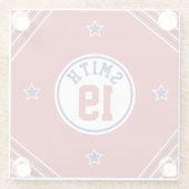 スポインスパイアートレッド&ブルーガラスコースター ガラスコースター (裏面)