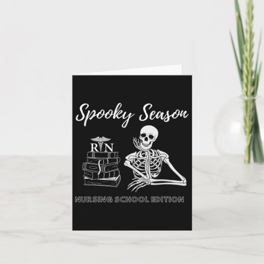 スポオのための看護学校学生ハロウィーンのスケルトン カード (正面)