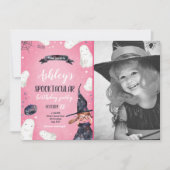 スポオクタキュラハロウィーンウィッチハット幽霊誕生日 招待状 (正面)