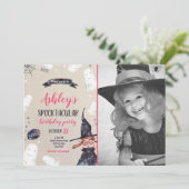 スポオクタキュラハロウィーンウィッチハット幽霊誕生日 招待状 (スタンド正面)