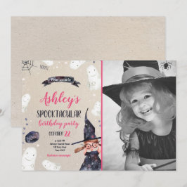 スポオクタキュラハロウィーンウィッチハット幽霊誕生日 招待状