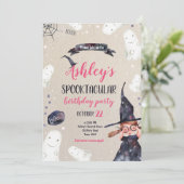 スポオクタキュラハロウィーンウィッチハット幽霊誕生日 招待状 (スタンド正面)