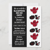 スポオクタキュラハロウィーンハロウィーンのカボチャのちょうちんブー誕生日 招待状 (正面)