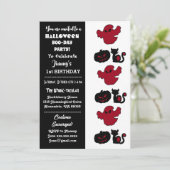 スポオクタキュラハロウィーンハロウィーンのカボチャのちょうちんブー誕生日 招待状 (スタンド正面)
