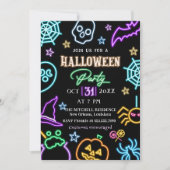 スポオクタキュラパーティーネオングローハローウィンパーティ 招待状 (正面)