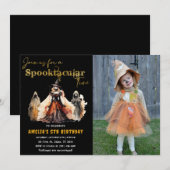 スポオクタキュラパーティーハロウィーンウィッチ誕生日 招待状 (正面/裏面)