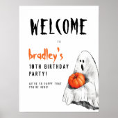 スポオクタキュラパーティーハロウィーン誕生日ウェルカムサイン ポスター (正面)