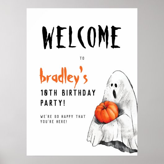 スポオクタキュラパーティーハロウィーン誕生日ウェルカムサイン ポスター (正面)