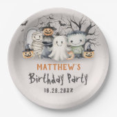 スポオクタキュラーキッズハロウィーン誕生日 ペーパープレート (正面)