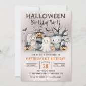 スポオクタキュラーキッズハロウィーン誕生日 招待状 (正面)