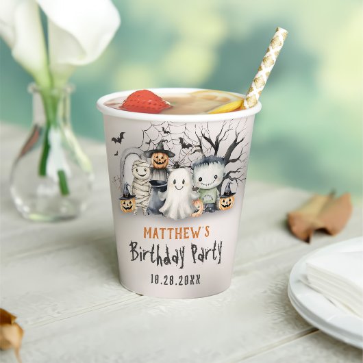 スポオクタキュラーキッズハロウィーン誕生日 紙コップ