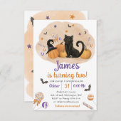 スポオクタキュラーハロウィーンキャンディ誕生日招待状 招待状 (正面/裏面)