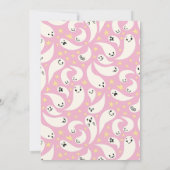 スポオクタキュラーハロウィーンピンク幽霊誕生日 招待状 (裏面)