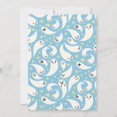 スポオクタキュラーハロウィーンブルー幽霊誕生日 招待状 (裏面)