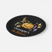 スポオクタキュラーハロウィーン子供の誕生日パーティーブラック ペーパープレート (アングル)