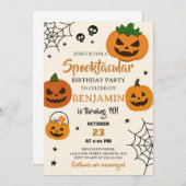 スポオクタキュラーハロウィーン誕生日招待状 招待状 (正面/裏面)