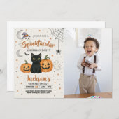 スポオクタキュラーハロウィーン誕生日招待状 招待状 (正面/裏面)