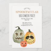 スポオクタキュラーパンプキンハロウィーン招待状 招待状 (正面/裏面)