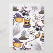 スポオクタキュラーパープルハロウィーン誕生日 招待状 (裏面)