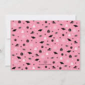 スポオクタキュラーピンク幽霊ハロウィーン誕生日ガール 招待状 (裏面)