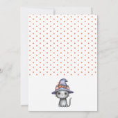 スポオクタキュラーブラックキャットカボチャパッチ誕生日 招待状 (裏面)