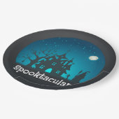 スポオクタキュラーブルー&ブラックハ幽霊のよく出るウス ペーパープレート (アングル)