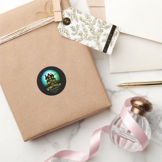 スポオクタキュラ不気味ーハウスハローウィンパーティ ラウンドシール (ギフト)