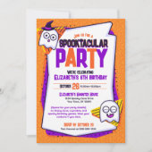 スポオクタキュラ幽霊オレンジ誕生日招待状 招待状 (正面)