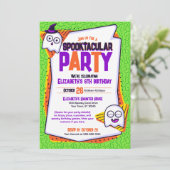 スポオクタキュラ幽霊グリーン誕生日招待状 招待状 (スタンド正面)
