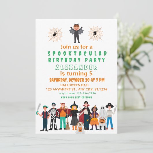 スポオクタクル子供の誕生日ハローウィンパーティ 招待状 (スタンド正面)
