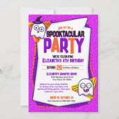 スポオクタク幽霊パープル誕生日招待状 招待状 (正面)
