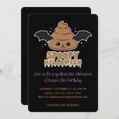 スポオプハロウィーンかわいい誕生日 招待状 (正面/裏面)