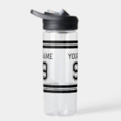 スポカスタムートジャージー州番号ストライプ競技用プラスチック ウォーターボトル (右面)