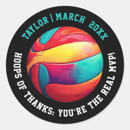 スポカラフルートボールブラックスラムダンクプレーヤーパーティー ラウンドシール