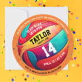 スポクールートカラフルオールスターバスケットボール誕生日 招待状