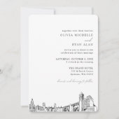 スポケーンのウェディングエレガントスカイライン招待状 招待状 (正面)