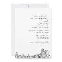 スポケーンのウェディングエレガントスカイライン招待状